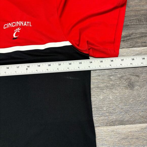 Under Armour UC Cincinnati Bearcats Black Red Mens XL Loose Heat Gear Polo Shirt - Picture 10 of 10